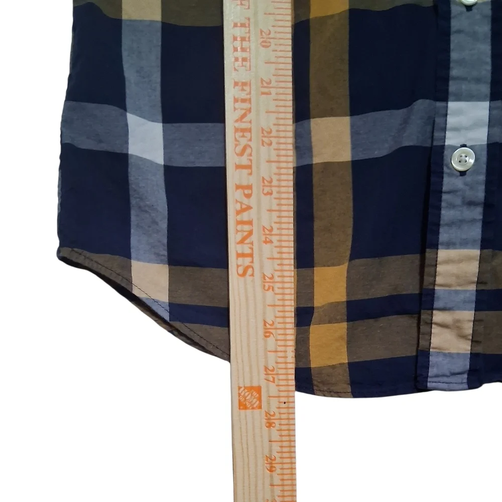 J. Crew Fitted EUC Sz. S Blue/Gold Long Sleeve‎ Casual Botton Down Shirt.